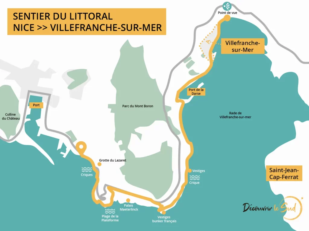 Randonnée sur le sentier du littoral entre Nice et Villefranche-sur-Mer