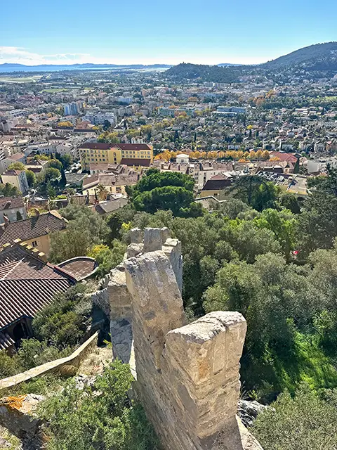 Vue depuis le parc Saint-Clair à Hyères