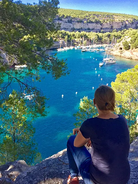 Vue sur la calanque de Port-Miou depuis le sentier du Petit Prince à Cassis